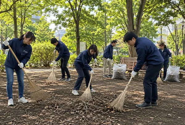 枯れ枝や落ち葉拾い